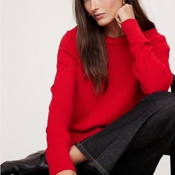 Banana Republic Sweaters - Banana Republic Cotton Silk Crewneck Sweater Red Size M